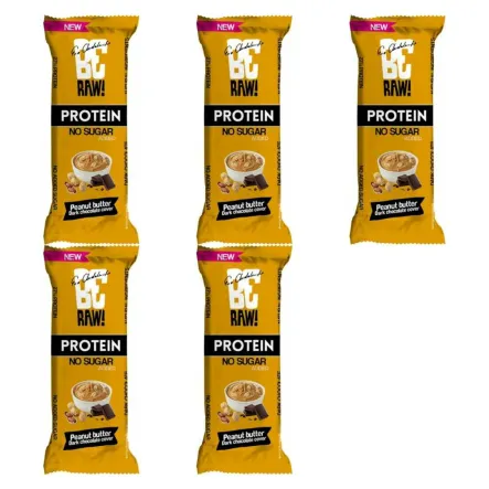 5 x BeRaw Baton Bar Protein 27% Masło Orzechowe 40 g Purella