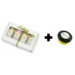 Zestaw Soli do Kąpieli 460 g (4x 115 g) - Miodowa Mydlarnia + Masło do Twarzy i Ciała OCZAROWANIE 30 g - Miodowa Mydlarnia