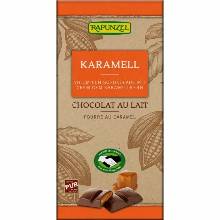 Czekolada Mleczna z Nadzieniem Karmelowym Bio 100 g - Rapunzel - Przecena Krótka Data Minimalnej Trwałości