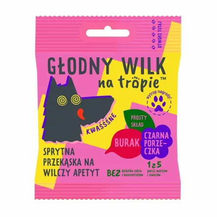 Żelki Czarna Porzeczka i Burak Kwaśne 15 g Głodny Wilk na Tropie