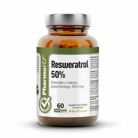 Resweratrol 50% 60 Kapsułek Clean Label - Pharmovit - Wyprzedaż