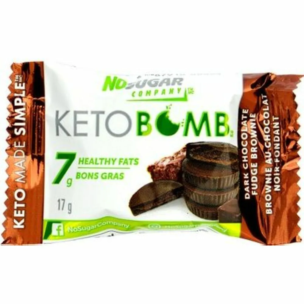 Baton Keto Bomb Dark Chocolate Fudge Brownie 17 g - No Sugar Company