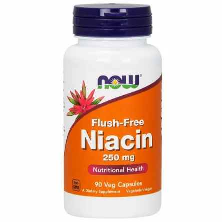 Niacin Niacyna Flush Free 250 mg 90 Kapsułek Now