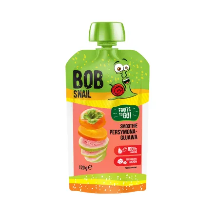 Smoothie Persymona-Guawa Bez Dodatku Cukru 120 ml - Bob Snail - Przecena Krótka Data Minimalnej Trwałości