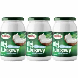 Zestaw 3 x Olej Kokosowy Extra Virgin Nierafinowany 900 ml - Targroch