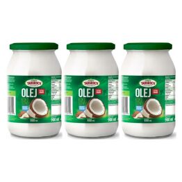 Zestaw 3 x Olej Kokosowy Extra Virgin Nierafinowany Surowy Zapachowy 900 ml - Targroch