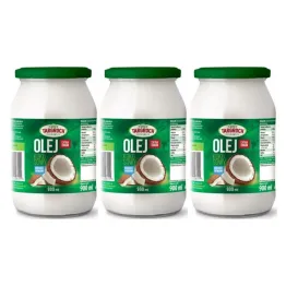 Zestaw 3 x Olej Kokosowy Extra Virgin Nierafinowany Surowy Zapachowy 900 ml - Targroch