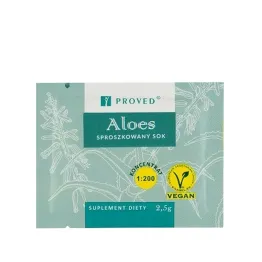Sok z Aloesu - Aloes Sproszkowany Sok - Koncentrat 1:200 Saszetka  2,5 g - Proved (30.11.2023)