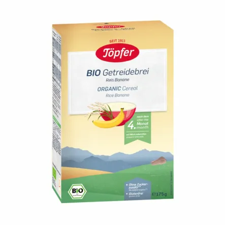 Kaszka Ryżowo Bananowa Powyżej 4 Miesiąca Bio 175 g - Topfer
