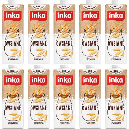 10 x Napój Owsiany Bez Dodatku Cukru 1 l - Inka