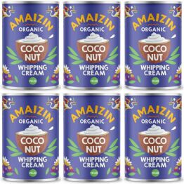 6 x Krem Kokosowy do Ubijania Bio Puszka 400 ml - Amaizin