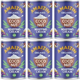 6 x Krem Kokosowy do Ubijania Bio Puszka 400 ml - Amaizin