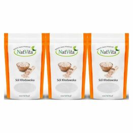 3 x Sól Kłodawska Kamienna Różowa Miałka 700 g - Natvita