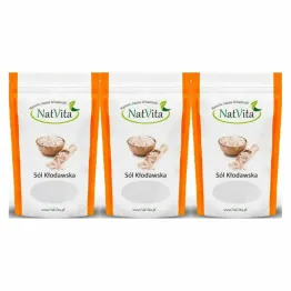 3 x Sól Kłodawska Kamienna Różowa Miałka 700 g - Natvita