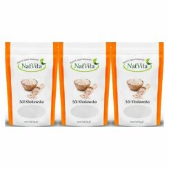 3 x Sól Kłodawska Kamienna Różowa Miałka 700 g - Natvita