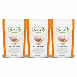 3 x Sól Kłodawska Kamienna Różowa Miałka 700 g - Natvita