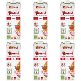 6 x Napój Migdałowy Bezglutenowy Niesłodzony Bio 1 l UHT - Ecomil