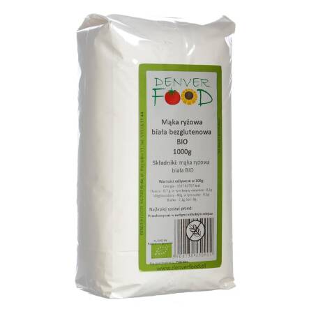 Mąka Ryżowa Biała Bezglutenowa Bio 1000 g - Denver
