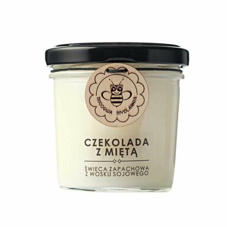 Świeca Sojowa Czekolada z Miętą 120 ml - Miodowa Mydlarnia