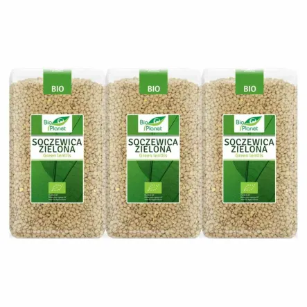 3 x Soczewica Zielona Bio 1 Kg - Bio Planet