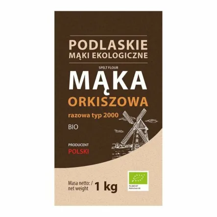 Mąka Orkiszowa Razowa Bio 1 kg TYP 2000 - BioLife Grubo Mielona Pełnoziarnista Eko
