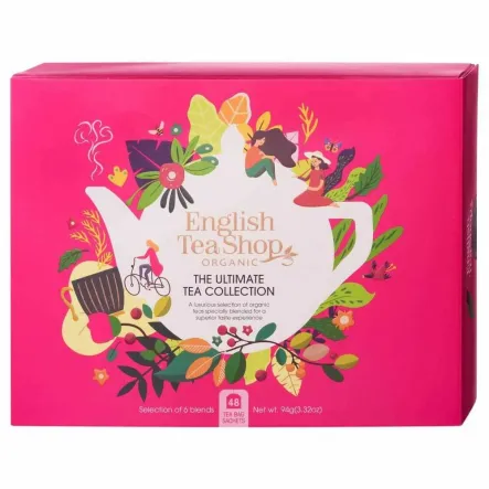 Zestaw Herbat Bio Pink 94 g (48 Saszetek) - English Tea Shop - Przecena Krótka Data Minimalnej Trwałości