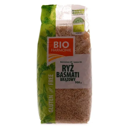 Ryż Basmati Długoziarnisty Brązowy Bio 500 g Bezglutenowy Pro Bio