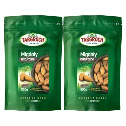 2 x Migdały Naturalne Ciemne 500 g - Targroch