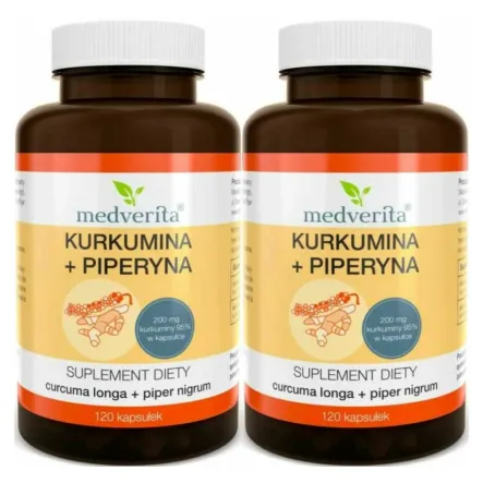 2 x Kurkumina +Piperyna 120 Kapsułek - Medverita