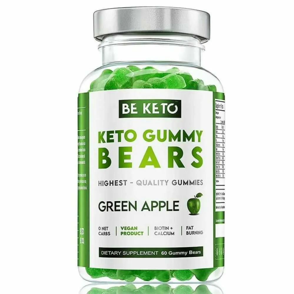 Keto Żelki Misie Zielone Jabłko 60 Sztuk - Beketo