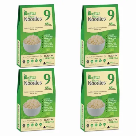 Zestaw 4 x Makaron Konjac Noodle Bezglutenowy Bio 385g - Better Than Foods