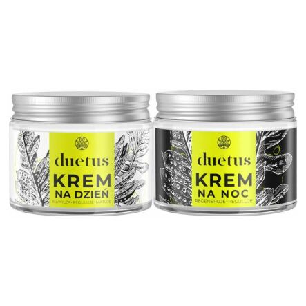 Zestaw Krem na Dzień (Nawilża, Reguluje, Matuje) 50 ml - DUETUS + Krem na Noc (Regeneruje, Reguluje) 50 ml - DUETUS
