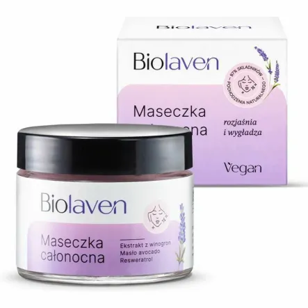Maseczka Całonocna do Twarzy Rozjaśniająco - Wygładzająca 45 ml - Biolaven (data: 30.04.2025)