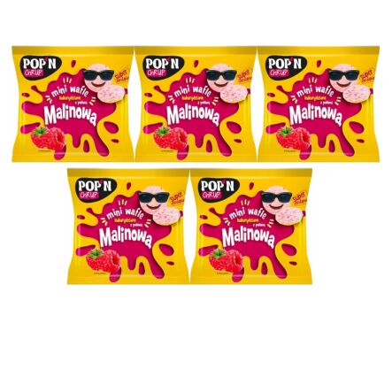 5 x Mini Wafelki Kukurydziane z Polewą Malinową 35 g - Sante