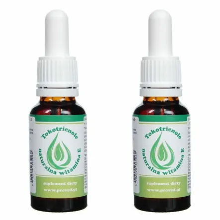 Zestaw 2 x Tokotrienole - Naturalna Witamina E w Kroplach 20 ml - Proved 