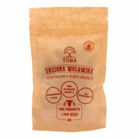 Suszona Wołowina Habanero & Naga Jolokia 30 g - TOBA
