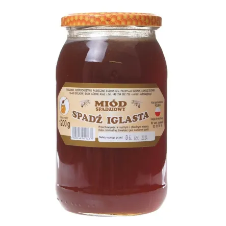 Miód Spadziowy 1,2 kg Pasieka Sudnik