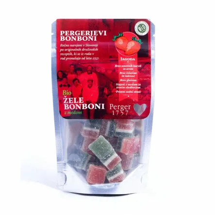 Galaretki w Cukrze o Smaku Truskawkowym Bio 70 g Perger