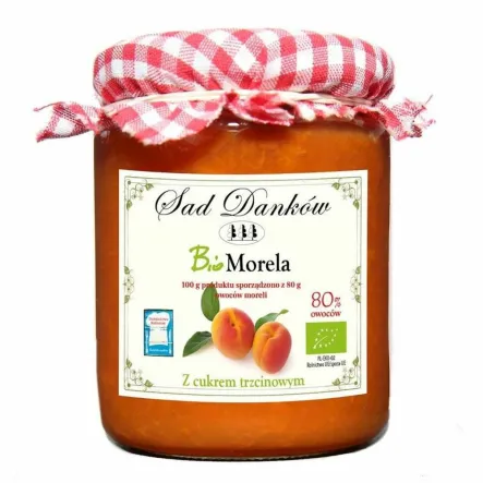 Morela 80% z Cukrem Trzcinowym Bio 270 g - Sad Danków - Przecena Krótka Data Minimalnej Trwałości