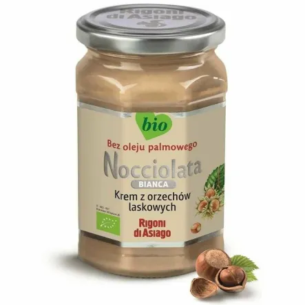 Krem z Orzechów Laskowych Biały Bezglutenowy Bio 250 g - Nocciolata