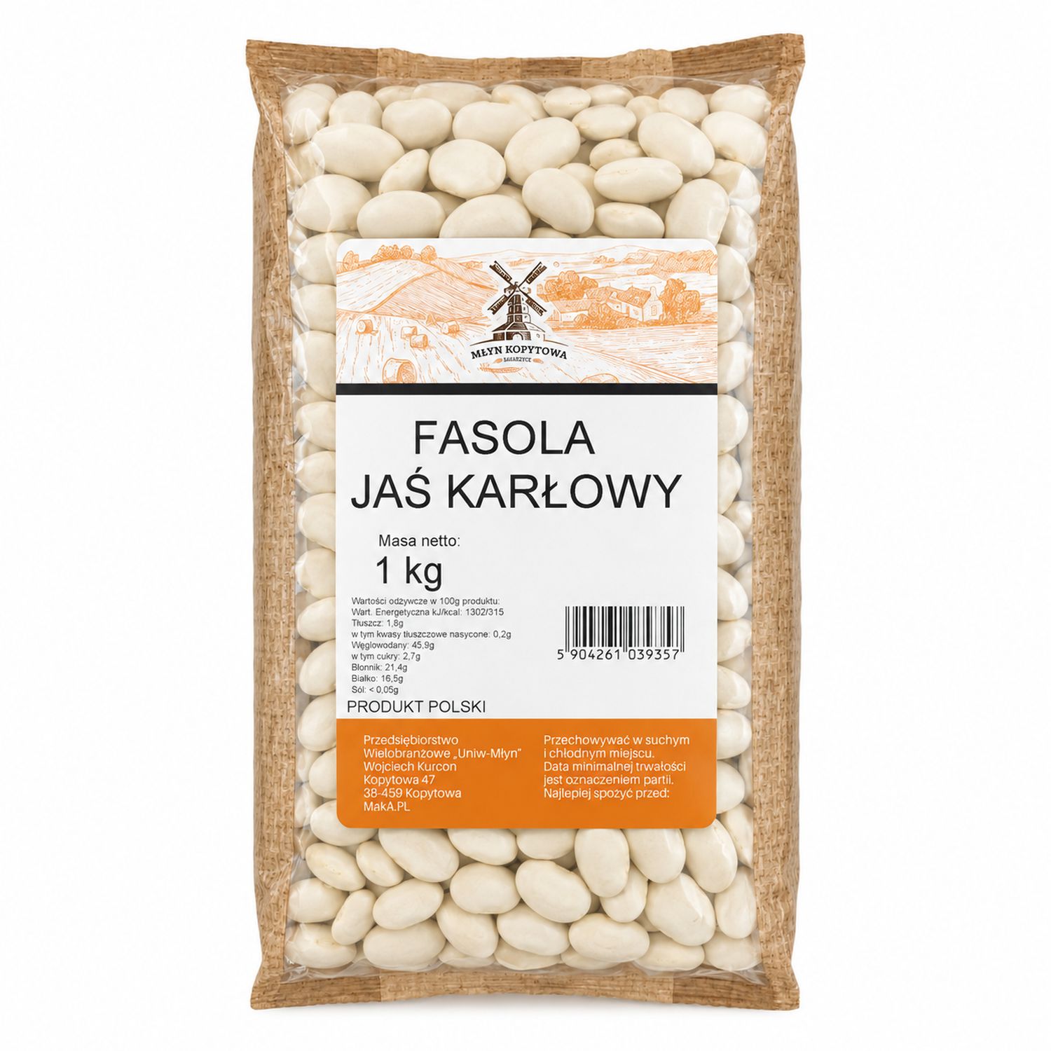 Fasola Jaś Karłowy 1 kg - Młyn Kopytowa