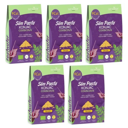 5 x Makaron Konjac w Kształcie Kuskusu Bezglutenowy Bio 270 g (200 g) - SLIM PASTA