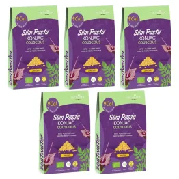 5 x Makaron Konjac w Kształcie Kuskusu Bezglutenowy Bio 270 g (200 g) - SLIM PASTA
