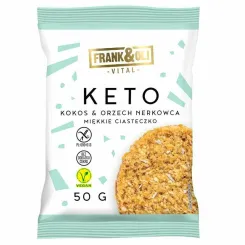 KETO Miękkie Ciastko Kokos i Orzech Nerkowca Bezglutenowe 50 g - Frank&Oli