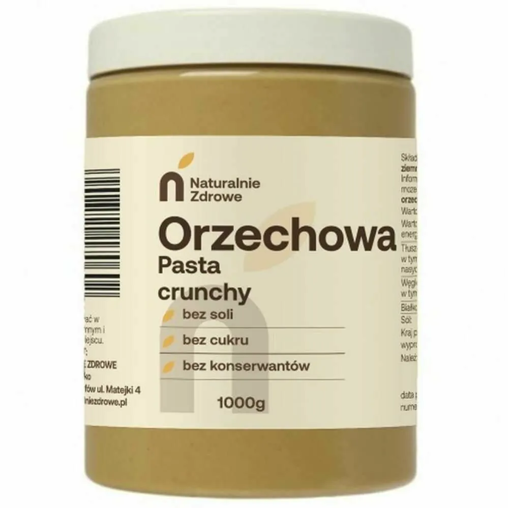 Masło Orzechowe CRUNCHY 1 kg - Naturalnie Zdrowe