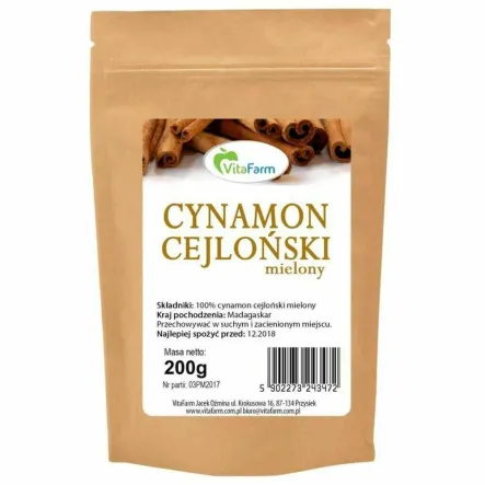 Cynamon Cejloński Mielony 200 g - Vitafarm