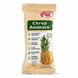 Ananas Suszony Bezglutenowy Bez Dodatku Cukru Chips 15 g - Crispy Natural