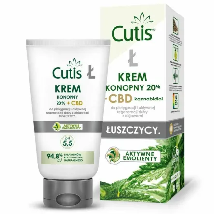 CUTIS Ł - ŁUSZCZYCA Krem Konopny 20%+ CBD 120 ml - myLab - Wyprzedaż
