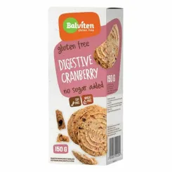Herbatniki Digestive Owsiane z Żurawiną Bez Dodatku Cukru Bezglutenowe 150 g - Balviten
