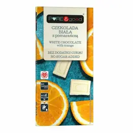 Czekolada Biała z Pomarańczą Bez Dodatku Cukru 75 g - Pure and Good